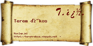 Terem Ákos névjegykártya
